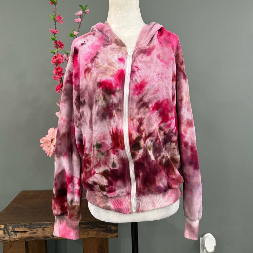 Dazy 100% Cotton Zip Up Tie Dye Hoodie